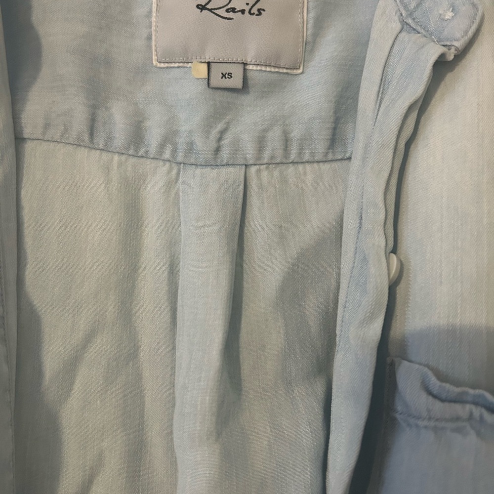 Rails Fiona Chambray Sleeveless Light Denim Romper XS - Picture 4 of 5